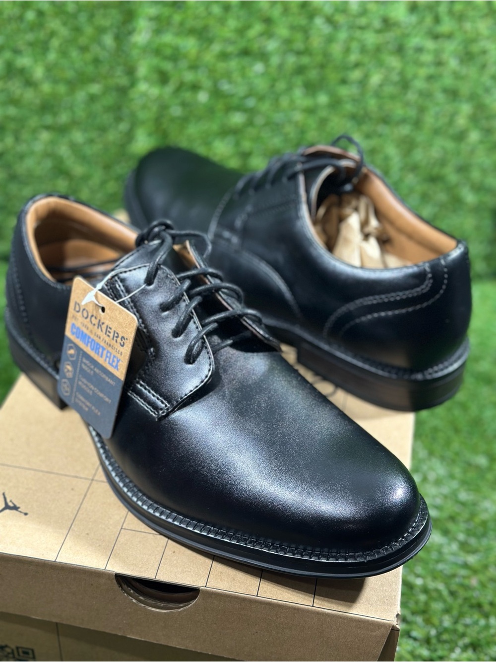 Dockers Black Leather Lace-Up Oxford Dress Shoes, Size Men’s  8M, New